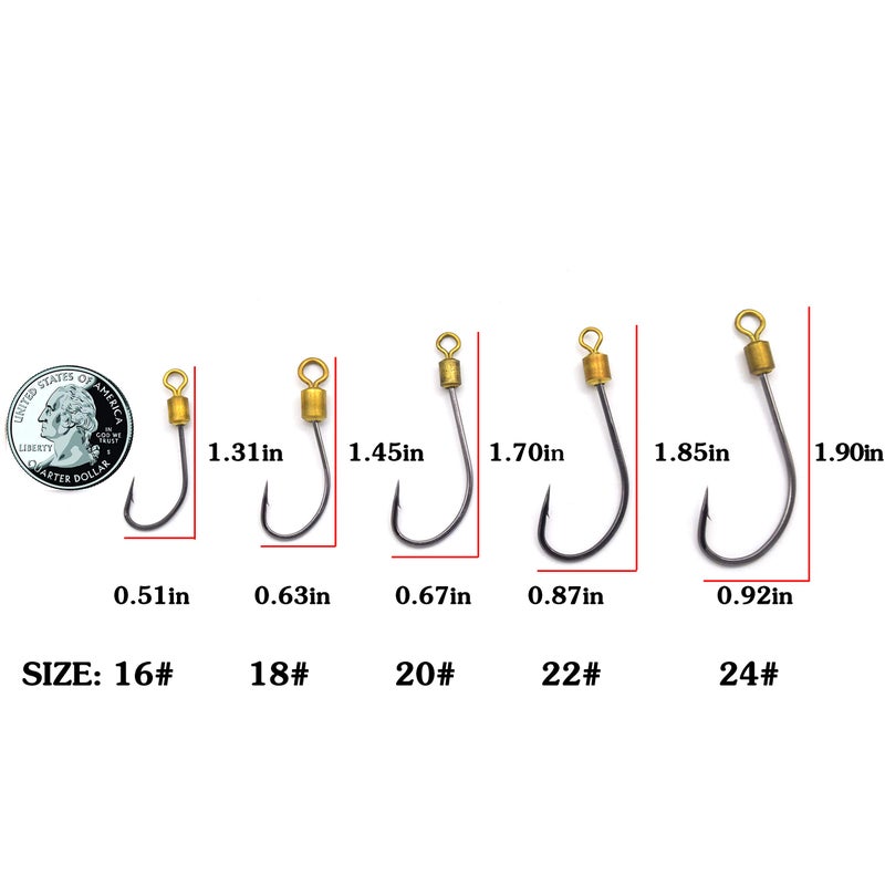 ANNIBBY Fishing Hook with Leader,5 Hooks Fishing Rig-7 Strands Nylon Coated Fishing Leader with Swivle,Snap,Hooks (3 Hooks rig, 18#) - Image 5